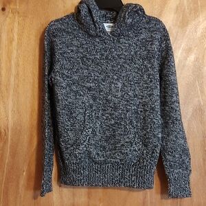 Old Navy Little Boys Comfy Hooded Sweater Marled Gray Kangaroo Pocket Size XS(5)